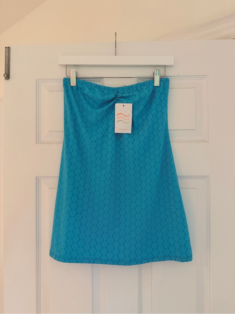 NWT Dippin Daisys Blue Floral Strapless Mini Dress Size S